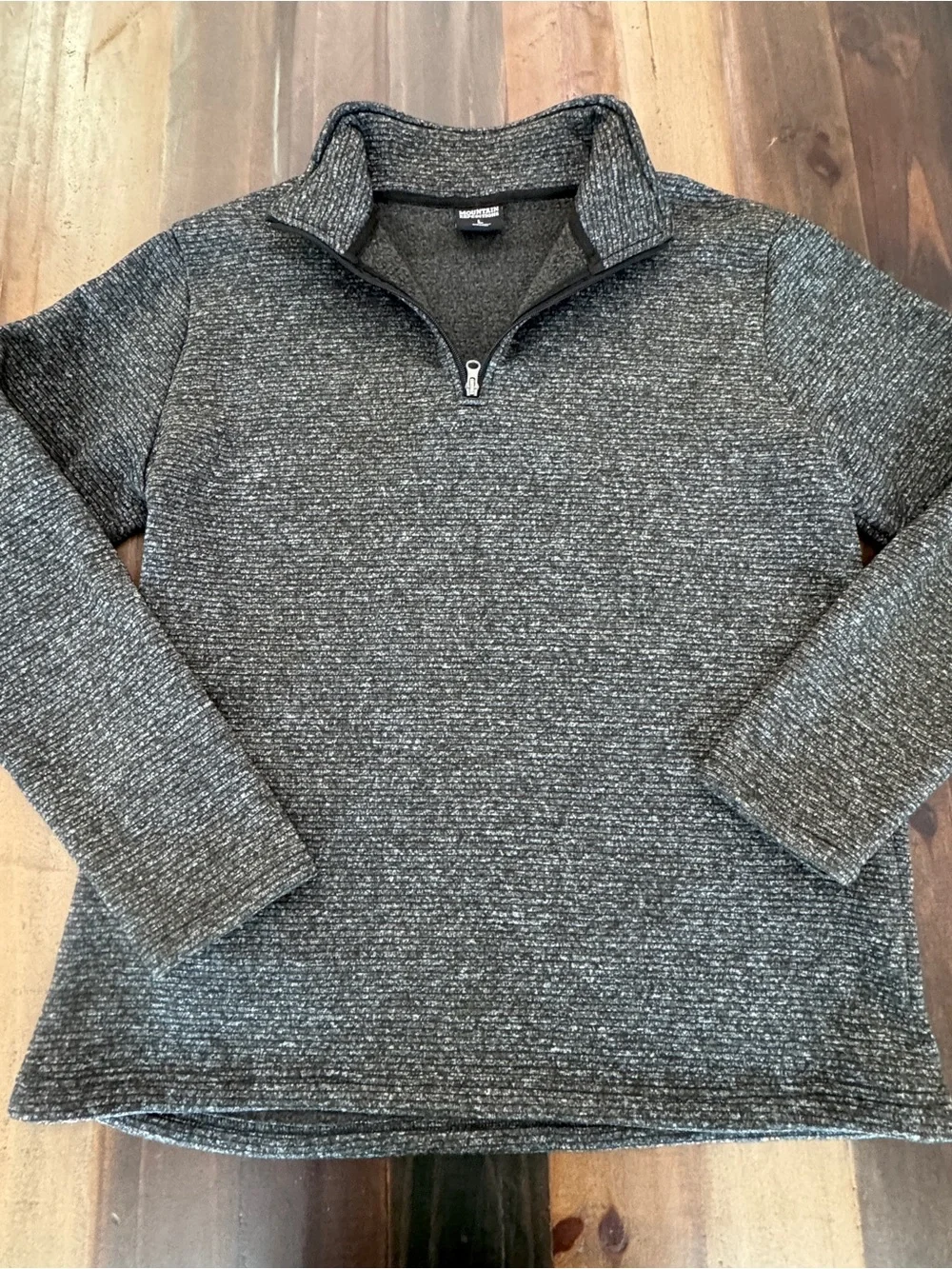 Mountain Expeditions Mens Large Gray Quarter Zip Fleece Pullover Sweater